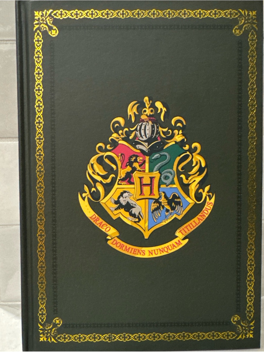 Hogwarts Crest Hardcover Journal - Black and Gold
